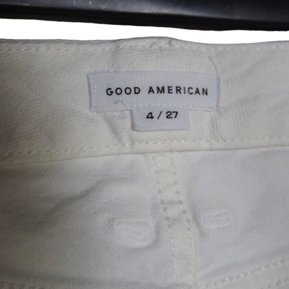 Good American Good Legs Ultimate Skinny White Denim Jeans Sz 4 Cross Over Waist - Picture 4 of 6